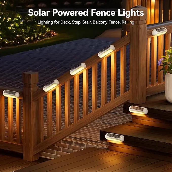 Solar Outdoor Lights 4 Pack, Bright Fence Lights with Multi-Color Changing & Warm White Mode, Upgraded Solar Step Lights Outdoor Waterproof for Garden Deck Post Stair Yard and Wall by GreenHaven Gardens
