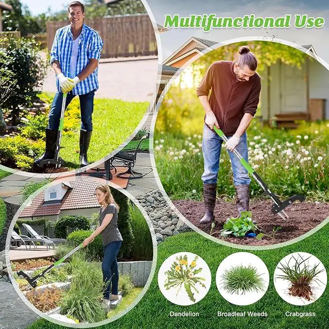 4-Claw Weed Puller Tool Stand Up Heavy Duty, 40'' Long Weeding Tool with Long Handle Stainless Steel Claws Gardening Weed Pulling Tool for Lawn and Garden by GreenHaven Gardens