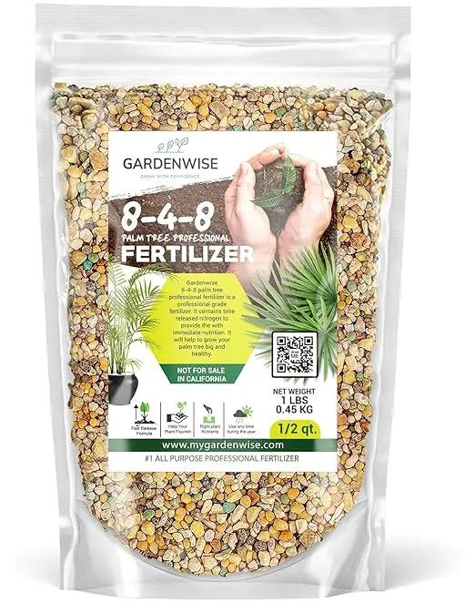 8-4-8 Professional Palm Tree Fertilizer Plant Food; for Indoor Potted Plants and Outdoor Landscape Palm Trees; Quick-Release Nitrogen Fertilizer and Continuous Feeding (1/2 Quart) by GreenHaven Gardens