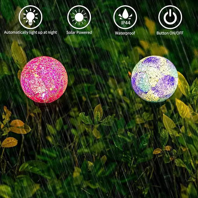 VCUTEKA Solar Garden Decorative Lights Outdoor, Mosaic Solar Light Waterproof LED Pathway Stake Light for Landscape Patio Yard Deck Walkway Decoration, 2 Pack by GreenHaven Gardens