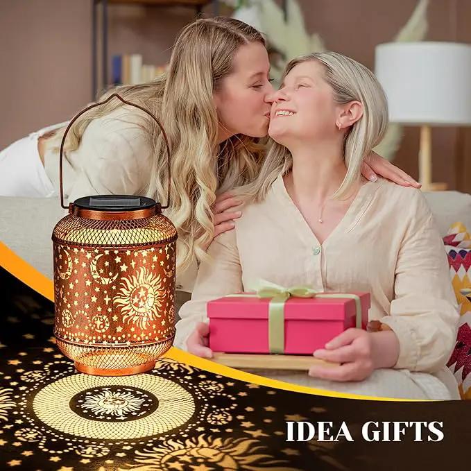 Solar Lanterns Outdoor Garden Decor, Metal Sun Moon Decor Lanterns Birthday Gifts for Women Mom Grandma, Waterproof Hanging Outdoor Solar Lights for Patio, Yard, Lawn, Landscape by GreenHaven Gardens