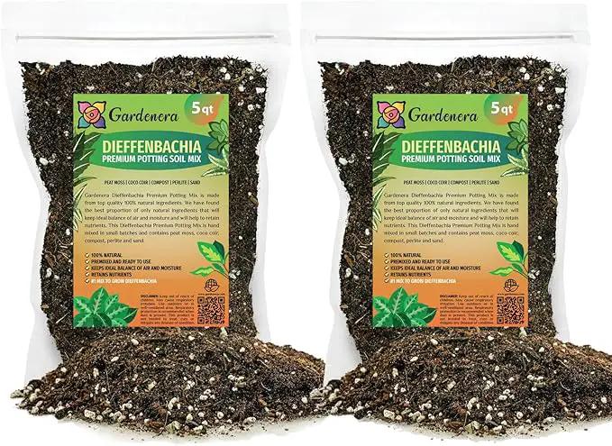 Premium DIEFFENBACHIA Potting Soil Mix - Ideal for Growing Robust and Healthy Dieffenbachia - 10 Quart by GreenHaven Gardens