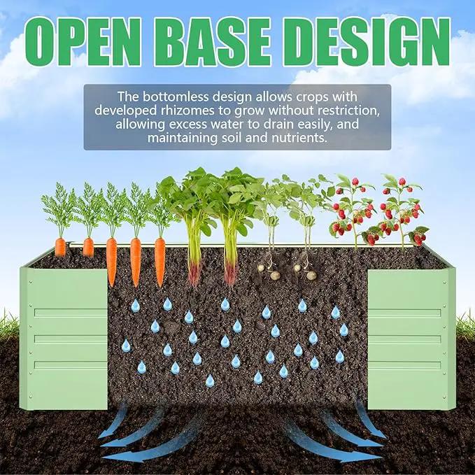 SnugNiture Galvanized Raised Garden Bed 8x4x2FT Outdoor Large Metal Planter Box Steel Kit for Planting Vegetables, Flowers by GreenHaven Gardens
