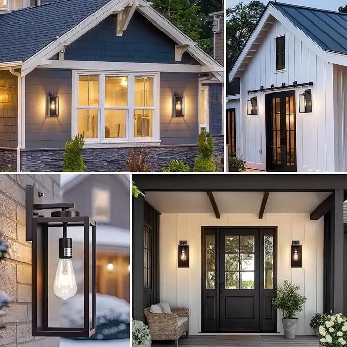 16-inch Oil-Rubbed Bronze Dusk to Dawn Outdoor Wall Light Fixtures, Exterior Waterproof Wall Lanterns, Brown Porch Sconces Lighting, Modern Outside Lights for House Patio Front Door Entryway, 2-Packs by GreenHaven Gardens