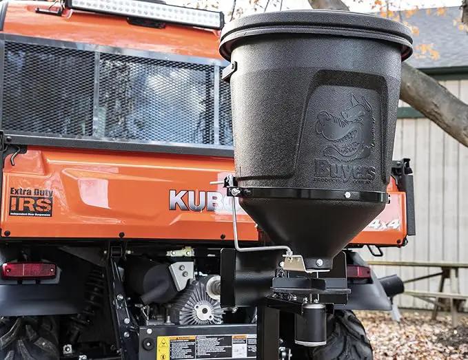 Buyers Products UTVS16 UTV Broadcast Spreader For Salt, Grass Seed, Fertilizer, Deer Feeder Seed and More, 150 lb. Capacity with Lid, UTV All Season Spreader by GreenHaven Gardens