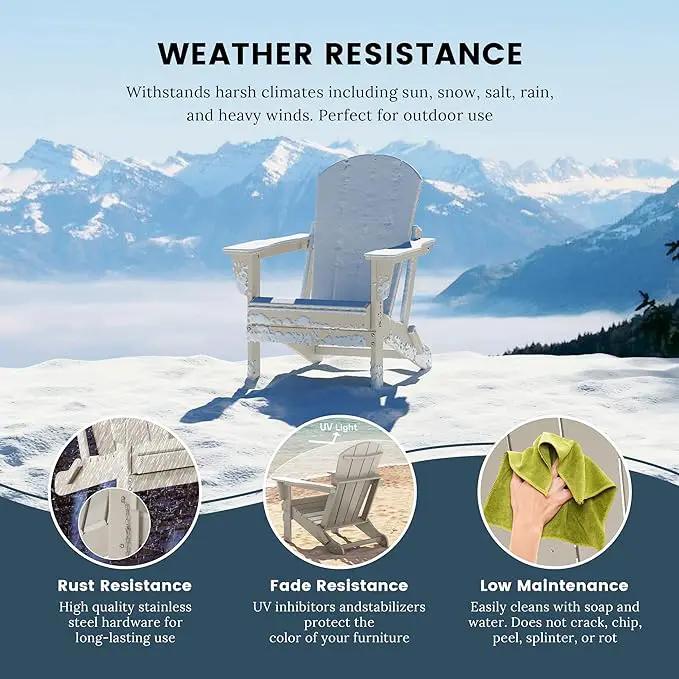 Westin Outdoors Laguna WO Home Outdoor Adirondack Folding Chair Lounger Seat Traditional Retro Home Furniture for Beach, Balcony, Backyard, Lawn, Patio, Pool, Deck, Garden (Sand) by GreenHaven Gardens