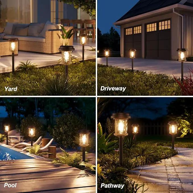 XMCOSY+ Solar Lights Outdoor, 6 Pack Pathway Lights Solar Powered, 20 LM LED Glass Outside Light, Waterproof Lighting for Garden Yard Landscape Driveway Walkway (Warm White) by GreenHaven Gardens