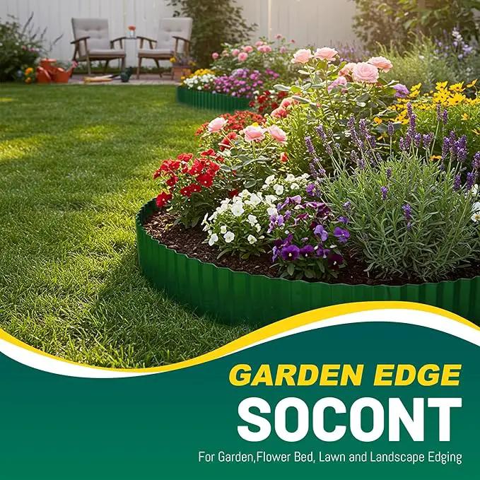 Corrugated Metal Garden Edging, 6"×40Ft Durable Landscape Border for Garden, Lawn, Flower Beds and Paver Edging (Green) by GreenHaven Gardens