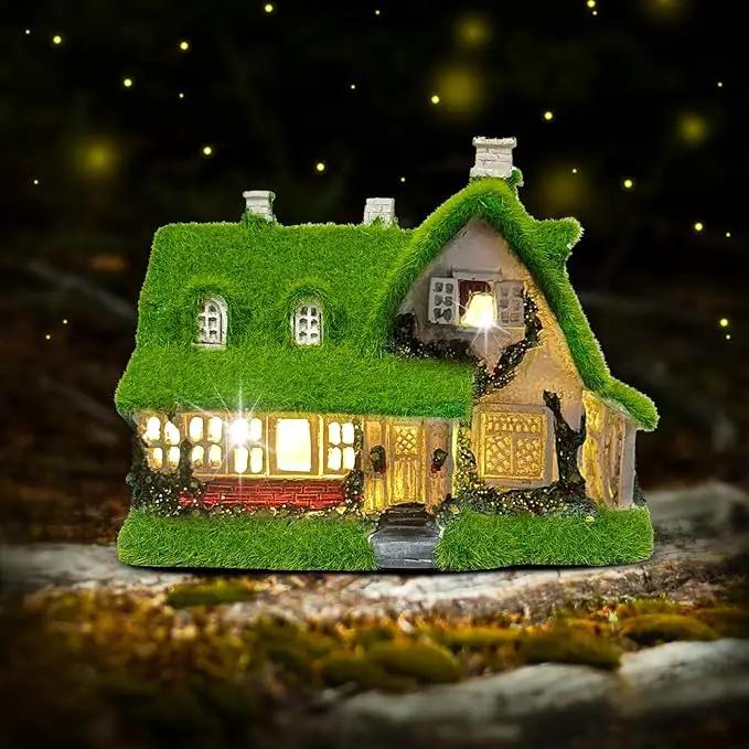 Solar Garden Outdoor Statue Light - Fairy House Lawn Decoration for Patio, Balcony, and Yard - Unique Gift for Any Occasion by GreenHaven Gardens