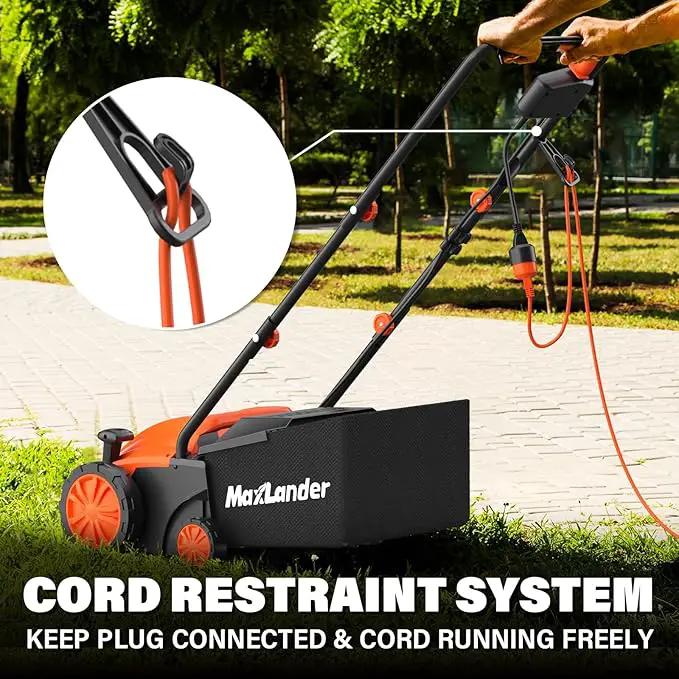 MAXLANDER Electric Dethatcher and Scarifier, 13” 12Amp 2-in-1 Lawn Dethatcher with 4-Position Depth Adjustment, 30L Removable Collection Bag, Airboost Technology Increases Lawn Health by GreenHaven Gardens