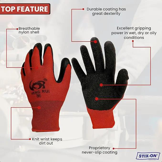 10 OR 20 Pairs Work Gloves–Heavy Duty Rubber Coated Safety Work Gloves–Multipurpose Gloves by GreenHaven Gardens
