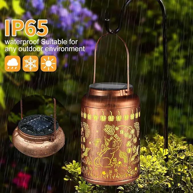 Solar Lantern Outdoor Hanging Lights Birthday Gifts for Women Mom and Grandma Cat and Butterfly Metal Garden Decor Outdoor Waterproof LED Solar Lanterns for Patio, Yard, Pathway,Landscape by GreenHaven Gardens