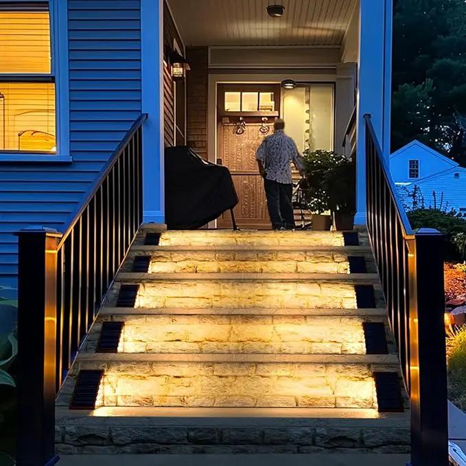 Solar Step Lights - 6 Pack Waterproof IP67, Deck & Patio Staircase Lights (Warm Brown) by GreenHaven Gardens