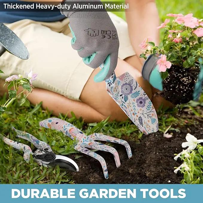 WORKPRO 5PCS Garden Tool Set, Aluminum Heavy Duty Gardening Tool Set with Garden Tool Bag, Outdoor Garden Hand Tools, Garden Gifts by GreenHaven Gardens