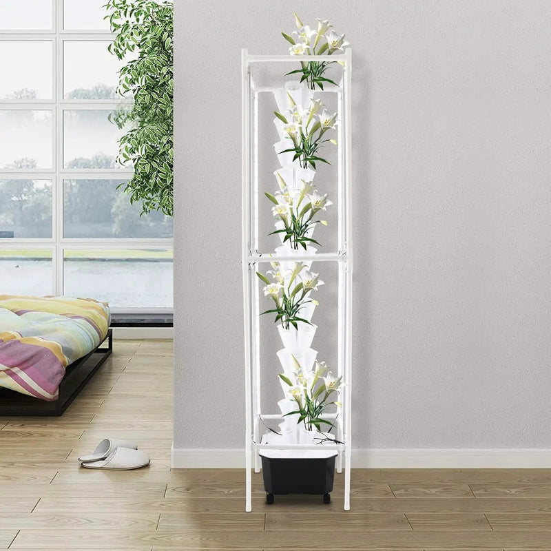 Hydroponic Growing Tower System Kit, 70-Plant Vertical Hydroponics Garden Tower with LED Grow Light, for Outdoor Indoor Herbs Fruits Vegetables Smart Garden Planter Kit by GreenHaven Gardens
