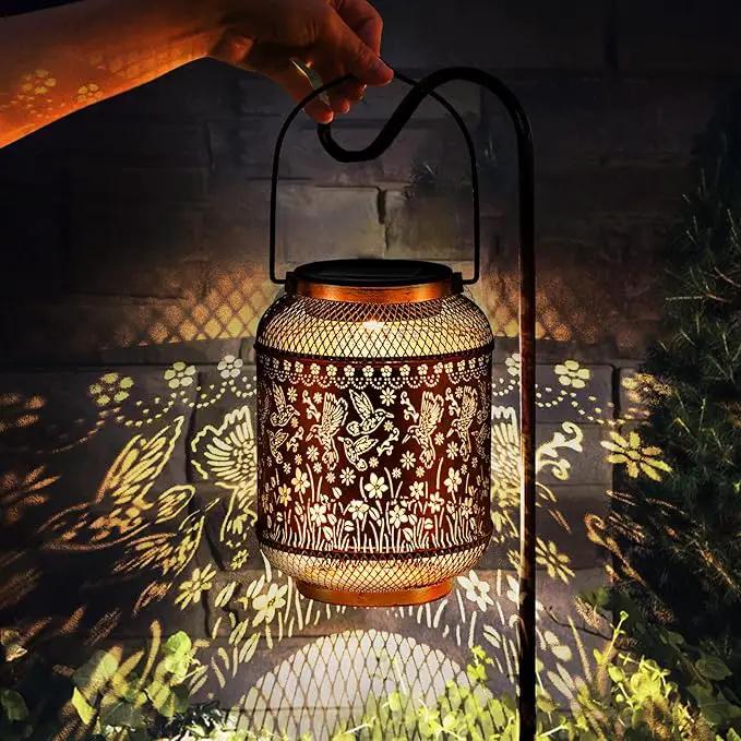 Solar Lanterns Outdoor Hummingbird Garden Decor, Metal Decor Lanterns Gardening Gifts for Women Mom Grandma, Waterproof Hanging Solar Lights for Outside, Patio, Yard, Porch, Backyard by GreenHaven Gardens