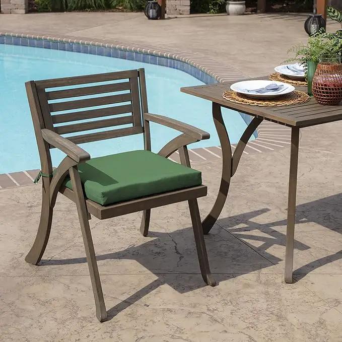 Arden Selections Rocking Chair Cushion, 19 x 18, Rain-Proof, Fade Resistant, Cushions for Rocking and Outdoor Chairs 18 x 19, Moss Green Leala (Pack of 4) by GreenHaven Gardens