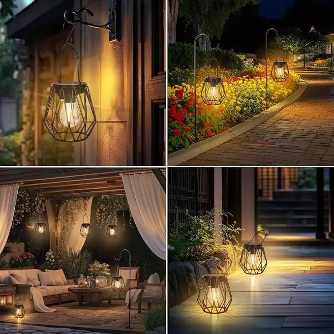 Solar Lanterns Outdoor Waterproof, Upgraded Powered Hanging Solar Lights for Outside, Auto On/Off, Brighter Hanging Outdoor Decor Lights for Yard Garden Patio Pathway 2 Pack by GreenHaven Gardens