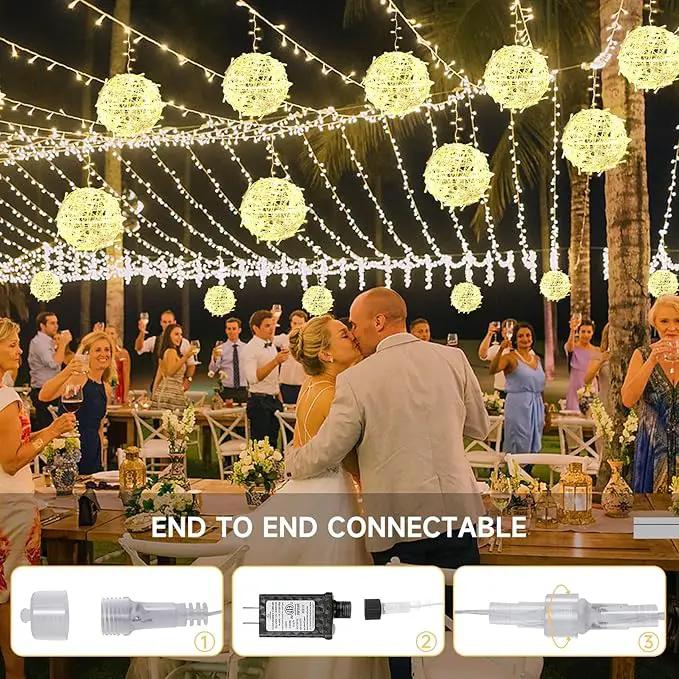 Christmas String Lights Outdoors,4 Pack 7.96" Sphere Lights,Ball Tree Garden Globe Lights for Home, Party, Christmas, Porch Patio,Wedding, Garden,Tree Decoration with Plug by GreenHaven Gardens