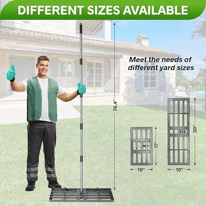 Lawn Leveling Rake, Lawn Leveler with Stainless Steel Long Handle, Heavy Duty Yard Level Tool for Leveling Soil, Sand Or Dirt Surfaces, Gardening Gloves Gift Included (30x10in) by GreenHaven Gardens