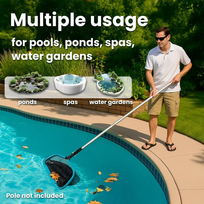 XtremepowerUS 17" Wide Pool Net, Professional Swimming Pool Leaf Skimmer Nets for Cleaning Double-Layer Deep Net Easy Scoop Edge,Debris Pickup by GreenHaven Gardens