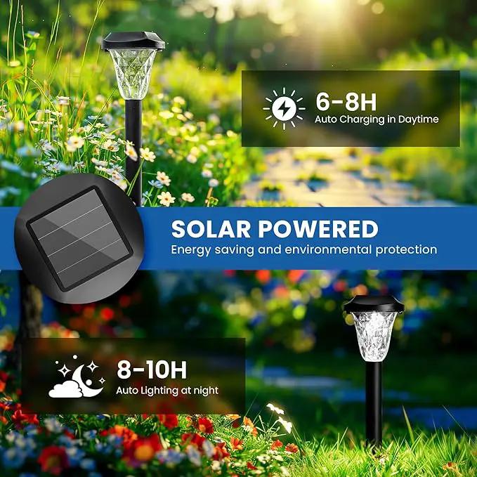 GIGALUMI Solar Outdoor Lights,Solar Lights Outdoor Waterproof 10 Pack,Cool White Solar Pathway Lights for Outside,Outdoor Lights Solar Powered Garden Decoration for Pathway,Patio,Lawn,Yard by GreenHaven Gardens