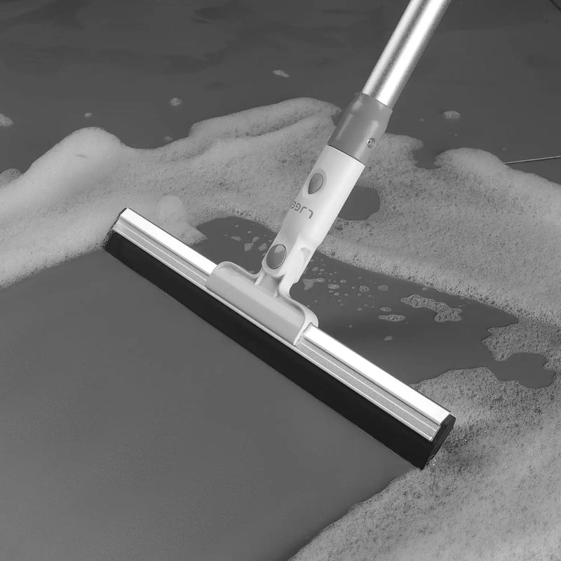 Squeegee Broom for Floor, 17" Rubber Squeegee with 51" Aluminum Alloy Pole for Bathroom Tile, Garage Concrete, Deck, Shower Glass, Window Cleaning, Squeegee Broom for Household Floor by GreenHaven Gardens