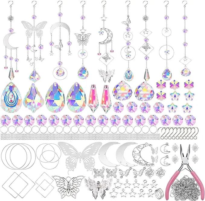 Orgrimmar Suncatchers, 300pcs Art and Crafts Making Supplies Kit for Adults Hanging Prism Sun Catcher with Crystals Rainbow Maker for Indoor Window Garden Decor by GreenHaven Gardens
