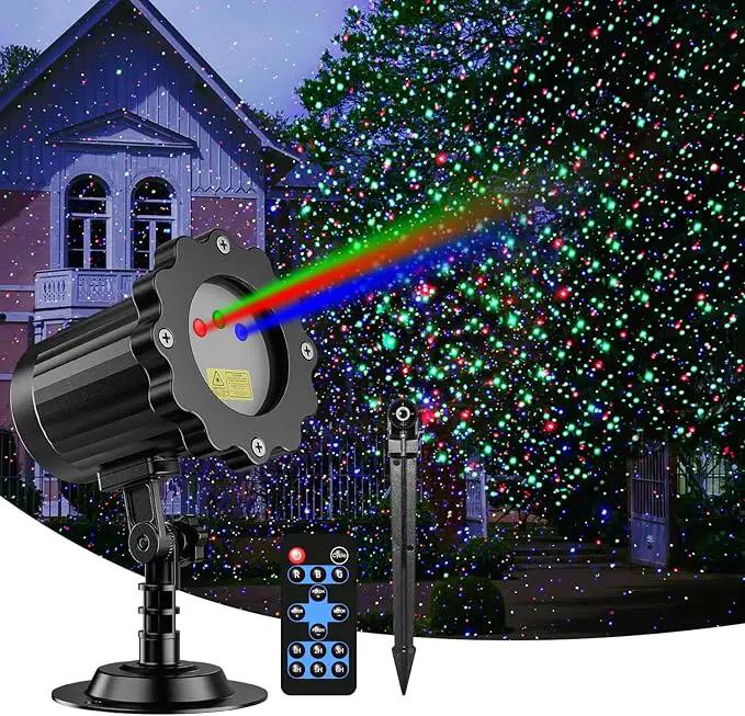 Laser Christmas Projector Lights Outdoor,Moving RGB Laser Projection Light,Firefly Light Show with RF Control,Waterproof Holiday Projector for Halloween Camping Garden Patio Decoration & Gift by GreenHaven Gardens