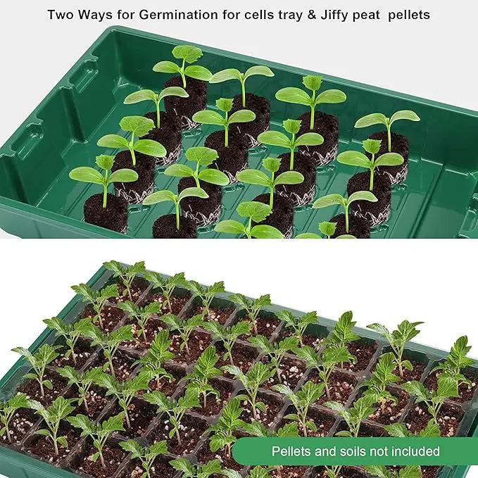 MIXC Seedling Trays Seed Starter Tray, 5-Pack Mini Propagator Plant Greenhouse Grow Kit with Humidity Vented Domes and Base for Seeds' Starting (40 Cells Per Tray, Total 200 Cells), Green by GreenHaven Gardens