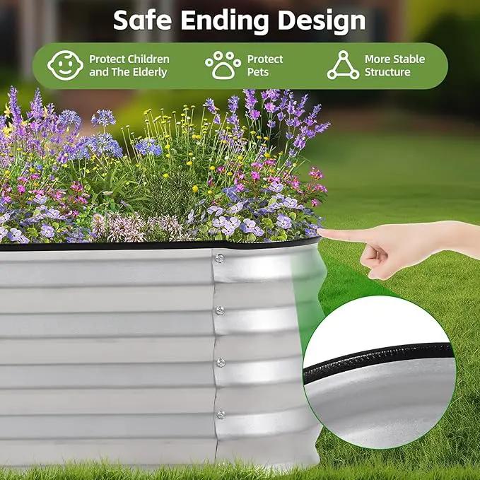 3-in-1 Modular Raised Garden Bed Kit - Adjustable Sizes (4x2x1ft, 3x3x1ft, 5x1x1ft) - Heavy Duty Galvanized Steel Planter Box with Bracing Rods & Gloves for Vegetables, Fruits, Flowers by GreenHaven Gardens