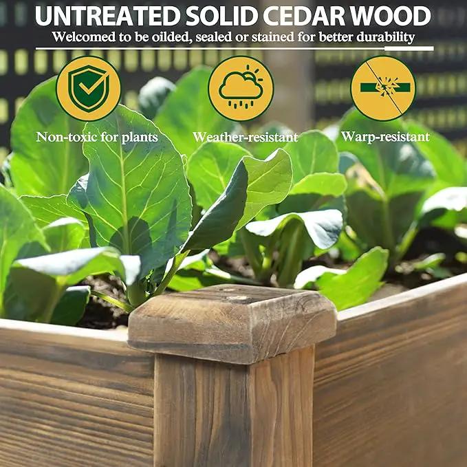 MUPATER 4x2FT Raised Garden Bed, Planter Box with Four Wheels and Legs for Herbs and Vegetables, Elevated Garden Bed with Drainage Holes for Outdoor Indoor, Rustic by GreenHaven Gardens