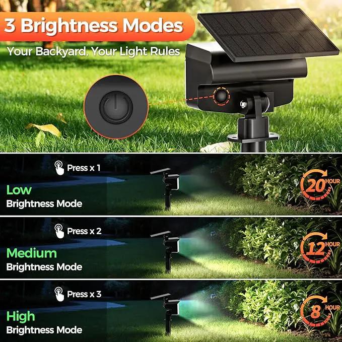 Solar Spot Lights Outdoor, 92 LEDs Landscape Lighting with 3 Lighting Modes and Auto On/Off, IP67 Waterproof Spotlights, Outdoor Solar Lights for Yard Garden, 2 Pack (Cool White) by GreenHaven Gardens