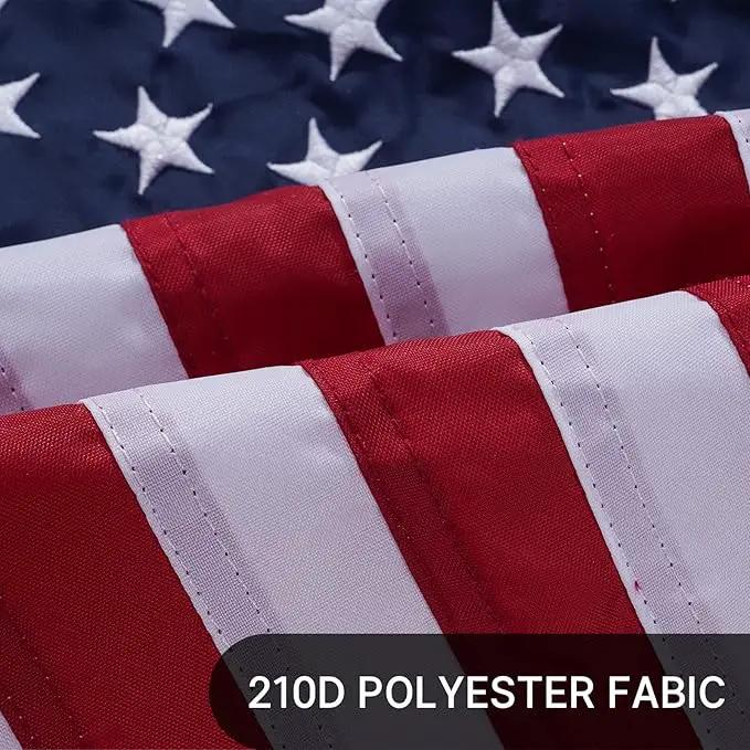 AZCOVER American Flag 16x24 Inch Boat Flag for Outside Made in USA Heavy Duty Nylon American Flags for Outdoor with Embroidered Stars Sewn Stripes and Brass Grommets All Weather Lasting United States by GreenHaven Gardens