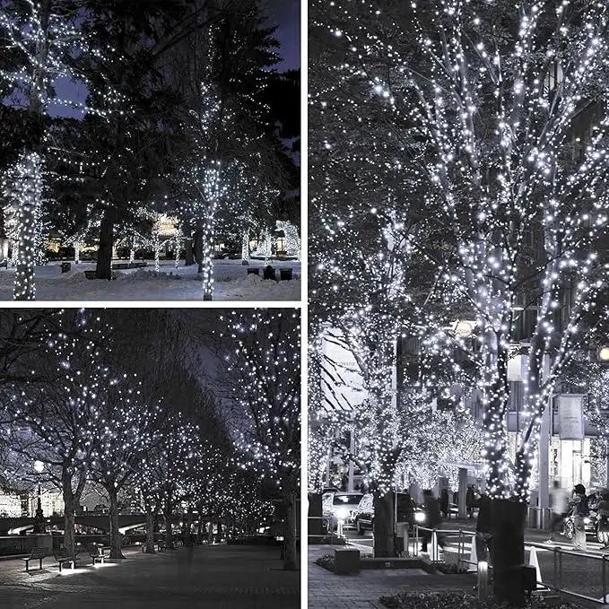 2-Pack 66FT 200 LED Extendable White Christmas String Lights (Green Wire), Christmas Tree Lights with 8 Modes, Indoor Outdoor Plug in Fairy String Lights for Xmas Decor Party Garden (Cool White) by GreenHaven Gardens