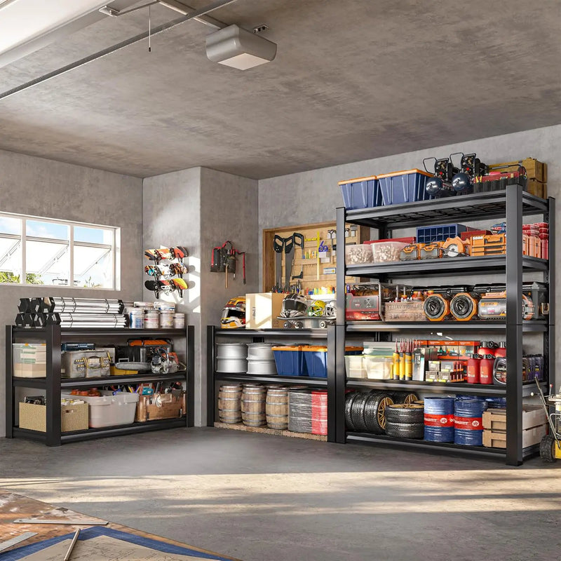 REIBII 3010LBS Storage Shelves 72" H Garage Shelving Heavy Duty Metal Shelving 5 Tier Adjustable Metal Shelves for Storage for Kitchen Pantry Warehouse Basement 72" H x 35.5" W x 16" D, 3 Pack by GreenHaven Gardens
