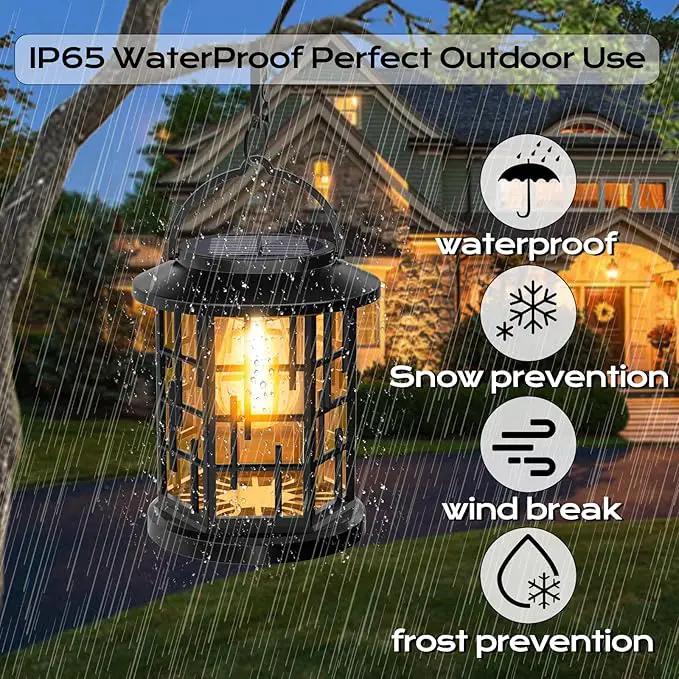 Outdoor Solar Lanterns, Solar Powered Lanterns Lighting LED Lantern Bulb Decorative for Patio Porch Fence Garden Lawn, 4 Pack by GreenHaven Gardens
