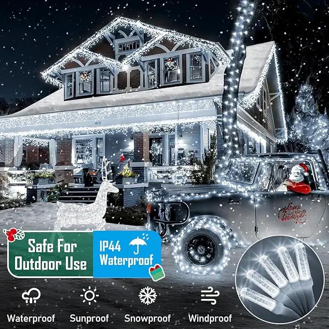 Heceltt 1140 LED 449 FT String Lights Outdoor, 8 Modes White Christmas Lights Plug in, IP44 Waterproof Led String Lights with Timer and Memory for Xmas Tree Yard Party Garden Decorations by GreenHaven Gardens
