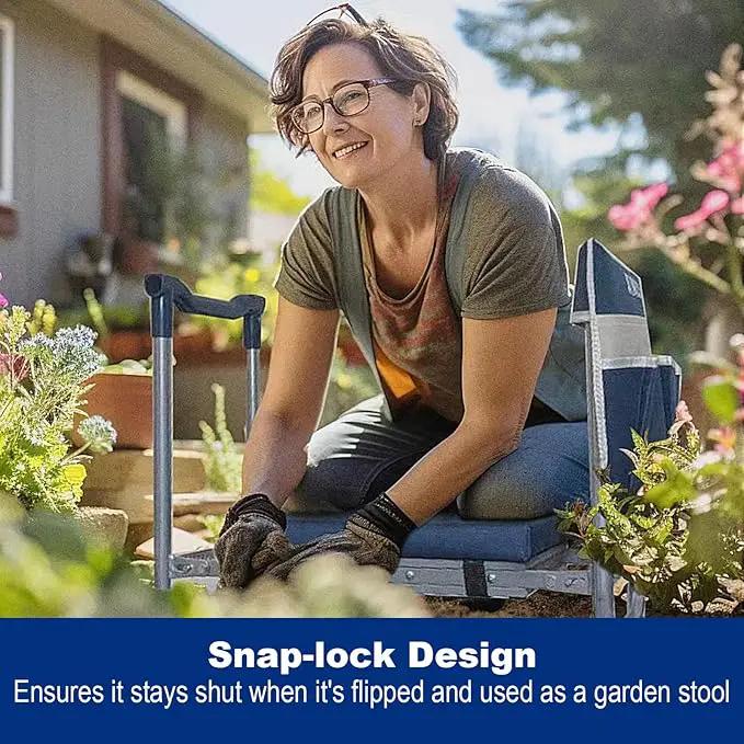 K5 Foldable Garden Kneeler Seat Heavy Duty (Detachable Cloud Kneeler Pad) Garden Stool - 2 Large Capacity Garden Tool Bags with Pockets - Portable Garden Bench for Indoor and Outdoor by GreenHaven Gardens
