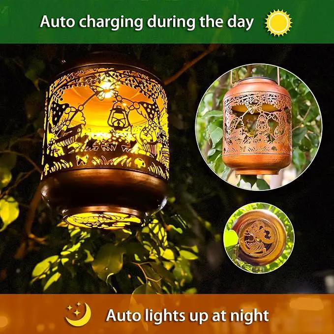 Gnomes Solar Lanterns Outdoor Waterproof,Hanging Solar Lights Gnome Gifts for Women Metal LED Decorative Light for Yard,Patio,Lawn,Tabletop,Pathway,Landscape,Garden Gnomes Decor by GreenHaven Gardens