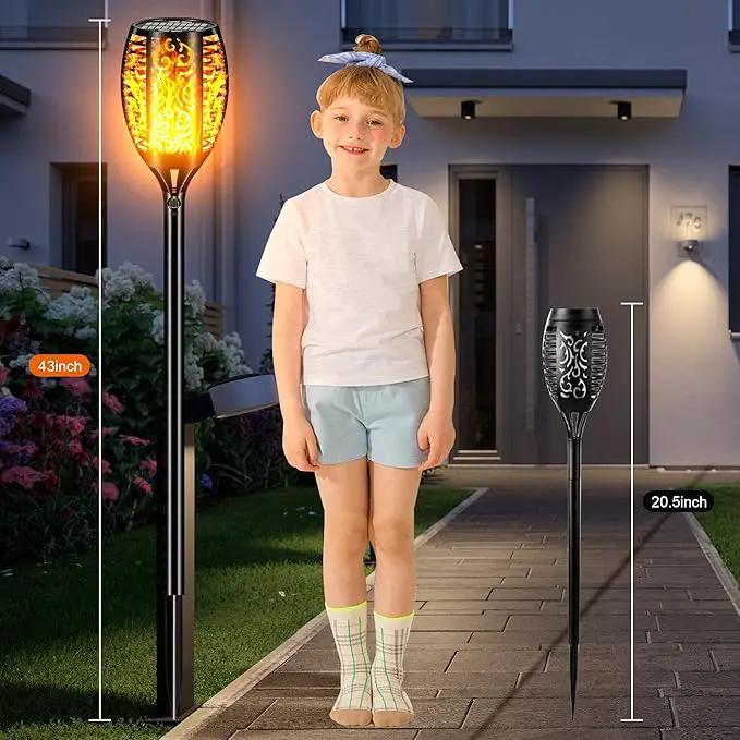 Solar Lights Outdoor Waterproof 96 LED, Upgraded 43" Outdoor Lights, Solar Torch Light with Flickering Flame, Led Lights for Garden Decor, Patio, Yard, Pathway, 2Pack by GreenHaven Gardens