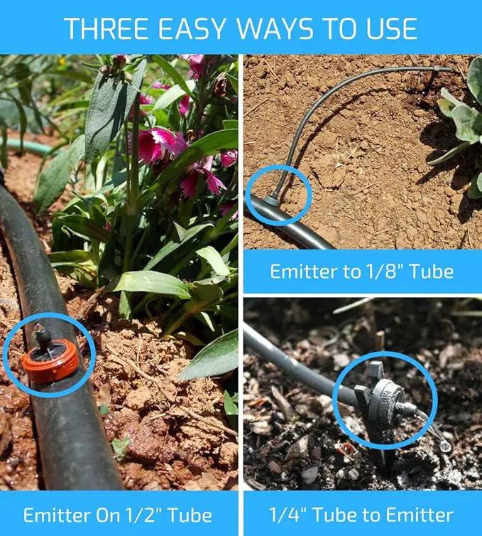 1 GPH Netafim Woodpecker Jr Pressure Compensating Dripper Emitters (35-Pack) Kit with Hole Punch Tool and Goof Plugs for Drip Irrigation Systems by GreenHaven Gardens
