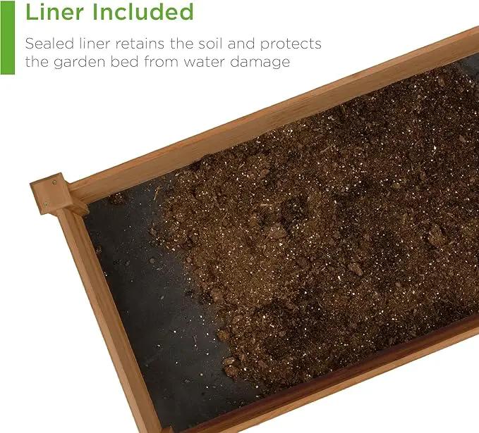 Best Choice Products 8x2ft Outdoor Wooden Raised Garden Bed Planter for Vegetables, Grass, Lawn, Yard - Acorn Brown by GreenHaven Gardens