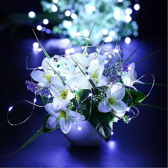 RUICHEN Cool White Dimmable Fairy Lights Plug in, 99 Ft 300 LED Twinkle String Lights with Remote, Waterproof Silver Wire Firefly Lights for Bedroom, Patio, Yard, Christmas, Wedding, Party by GreenHaven Gardens