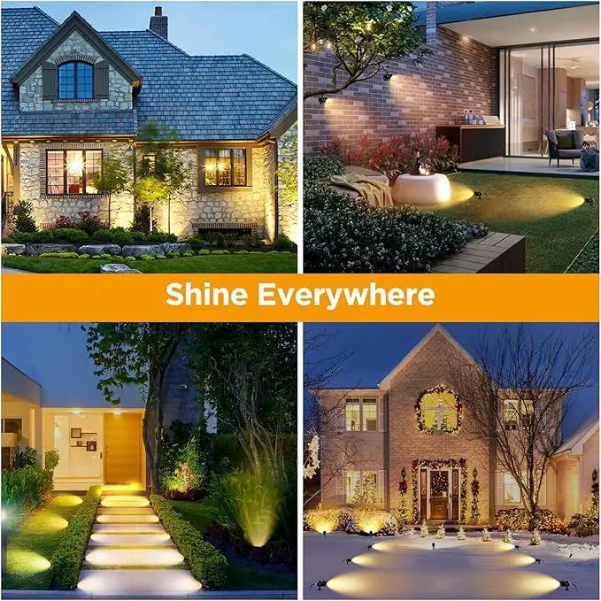 Landscape Lighting - 10W Dusk to Dawn Outdoor LED Spotlight with Photocell Sensor 120V Landscape Lights Waterproof Spot Lights Outdoor for Yard Garden Patio Driveway House (Warm White) (2 Pack) by GreenHaven Gardens