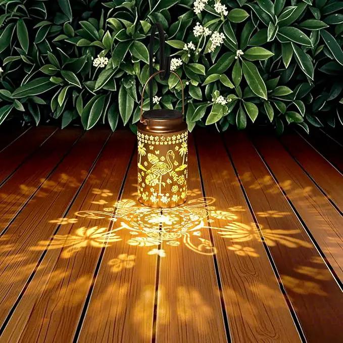 4 Pack Flamingo Solar Lanterns Outdoor Waterproof, Metal Hanging Lights Decorations for Garden Yard Lawn Patio, Flamingo Gifts for Women Mom Grandma Gardener for Mother'Day Christmas by GreenHaven Gardens