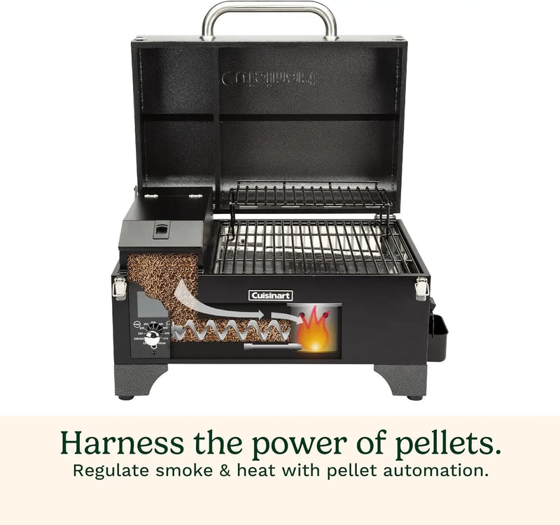 Cuisinart 8-in-1 Portable Wood Pellet Grill and Smoker, Compact for RV, Tailgates, Camping, and Backyard Cooking, Smoky Flavor, Versatile Meat Smoker by GreenHaven Gardens