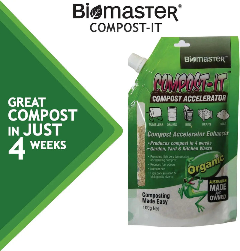Compost-It Compost Accelerator/Starter 100g Spout Pack for All Composting Systems, (100% Natural Concentrate) by GreenHaven Gardens