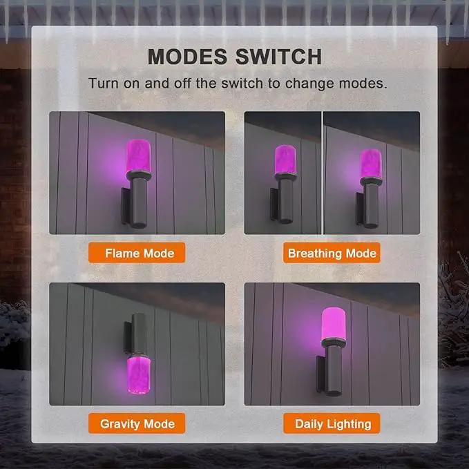 Hompavo 【Upgraded LED Flame Light Bulbs Halloween Decorations, 4 Modes Flickering Light Bulbs with Upside Down Effect, E26/E27 Flame Bulb for Christmas Party Home Indoor & Outdoor (4 Pack) by GreenHaven Gardens