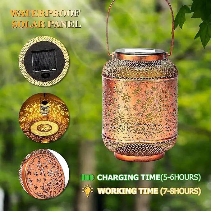 Dragonfly Solar Lanterns Outdoor Waterproof, Hanging Solar Garden Lights, Metal Lights for Yard, Patio, Lawn, Pathway, Garden Decor, Gardening Gifts for Women, Mom, Grandma by GreenHaven Gardens